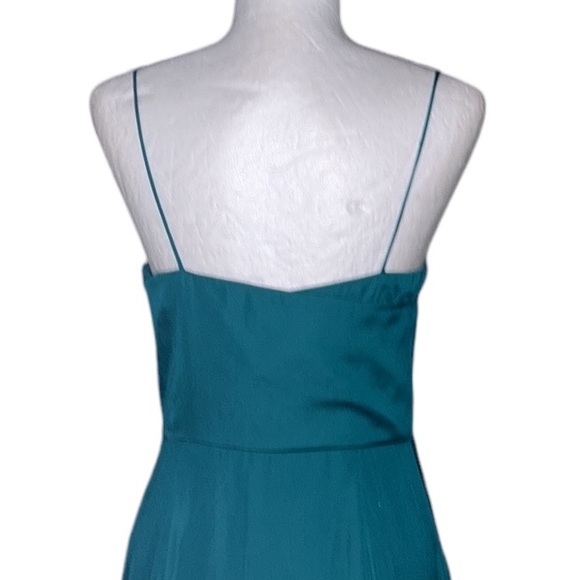 NWT Banana Republic Emerald Green Draped Front Slip Mini Dress - 4 - Picture 8 of 14